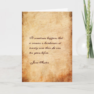 Jane Austen Quote Birthday Card CUSTOMIZED