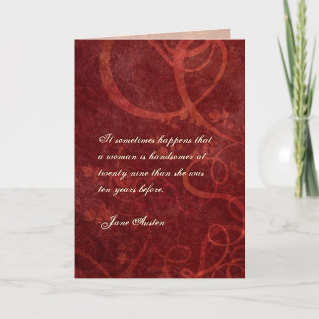 Jane Austen Quote Birthday Card CUSTOMIZED (Front)