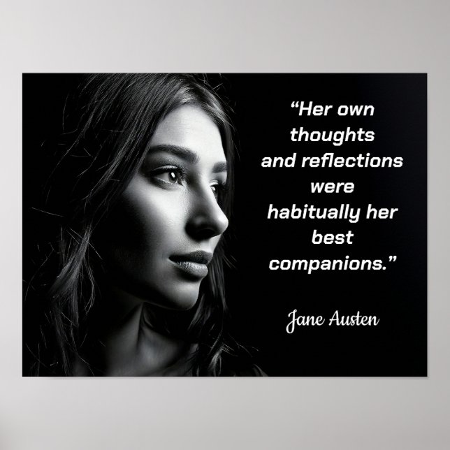 Jane Austen Quote POSTER - Her Thoughts (Front)