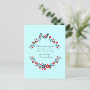 Jane Austen Quote, Pride and Prejudice Floral  Holiday Postcard