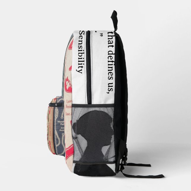 Jane Austen quote Printed Backpack (Right)
