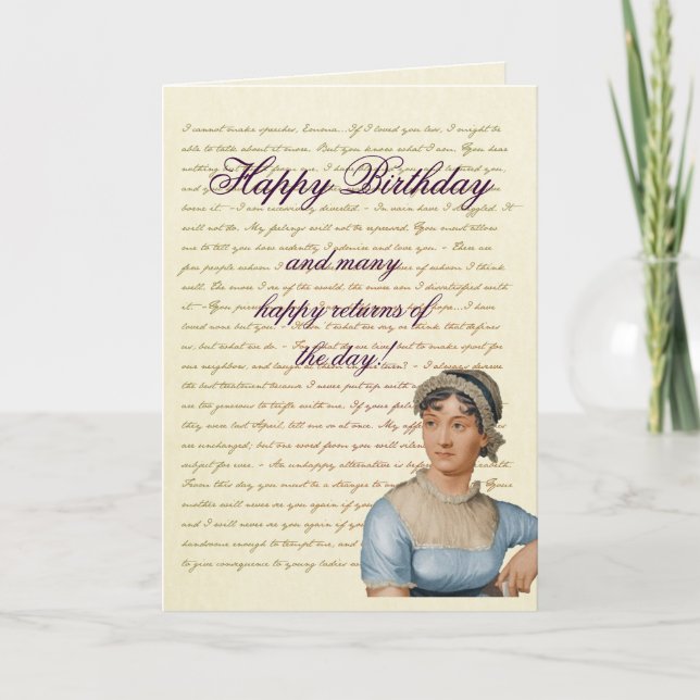 Jane Austen Quote Write your own Birthday Card (Front)