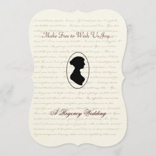 Jane Austen Regency Portrait Faire-part de mariage