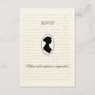 Jane Austen Regency Wedding RSVP Card