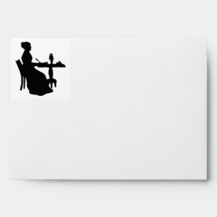 Jane Austen silhouette and writing  Envelope