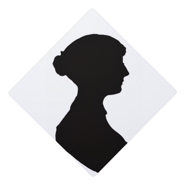 Jane Austen silhouette Graduation Cap Topper (Front)