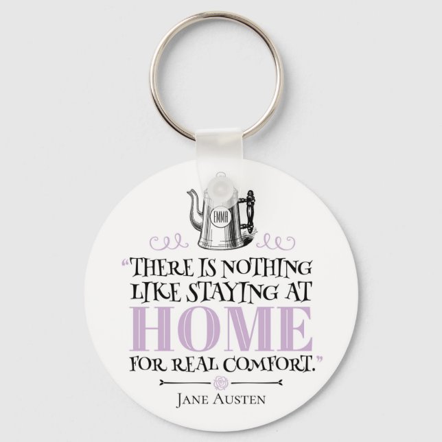 Jane Austen - Staying at Home - Coffee Pot Keychain (Front)