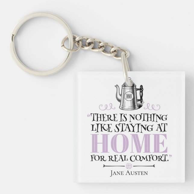 Jane Austen - Staying at Home - Coffee Pot Keychain (Front)