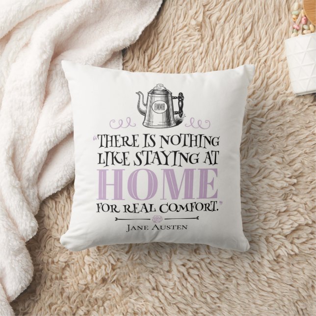 Jane Austen - Staying at Home - Coffee Pot Throw Pillow (Blanket)