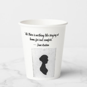 Jane Austen staying home quote Paper Cups