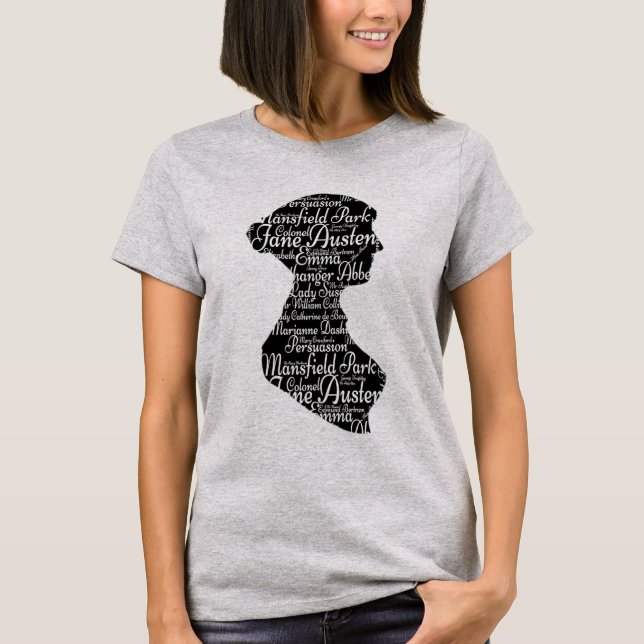 Jane Austen t shirt Mr Darcy t shirt silhouette (Front)