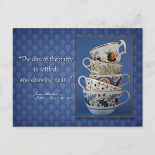 Jane Austen Tea Party Invitation Postcard