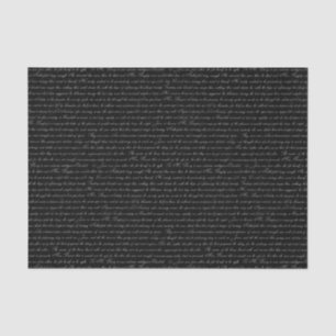 Jane Austen Text Black and White Tissue Paper