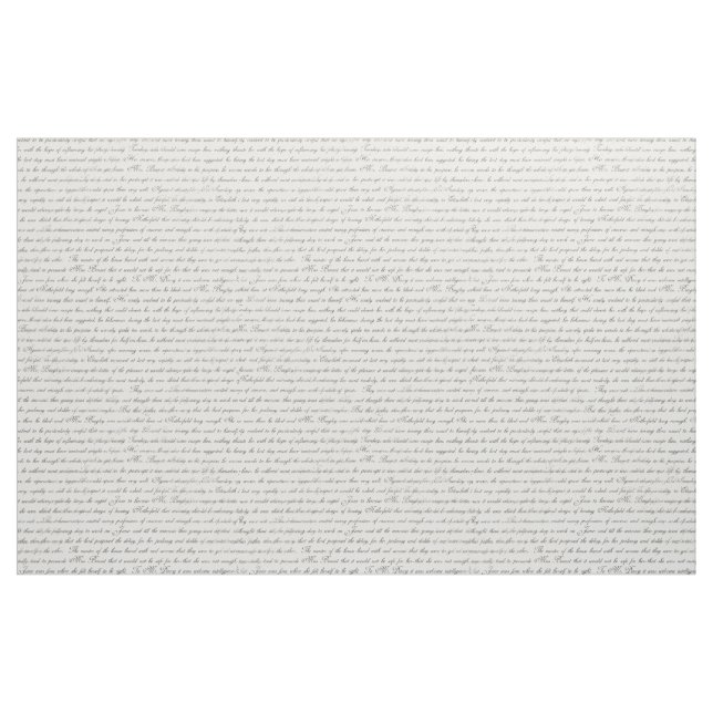 Jane Austen Text Black on Antique White Fabric (Fat Quarter)