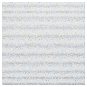 Jane Austen Text White Blue Fabric