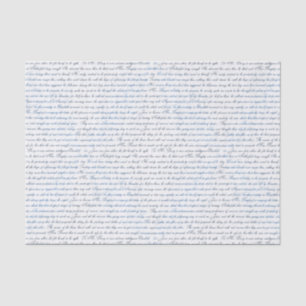 Jane Austen Text White Blue Tissue Paper