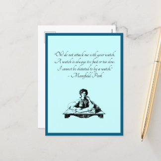 Jane Austen Time Quote – Mansfield Park Vintage Holiday Postcard