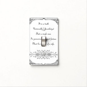 Jane Austen Truth Universally Acknowledged Light Switch Cover