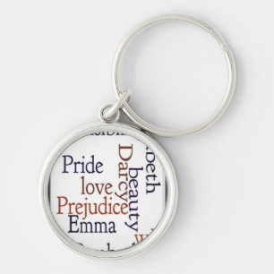 Jane Austen Word Art Keychain