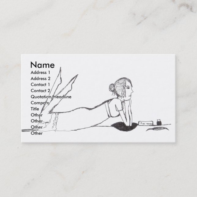Jane Austen writing Business Card (Front)