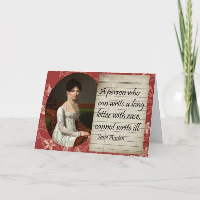 Jane Austen Writing Inspired Design Card (Front)