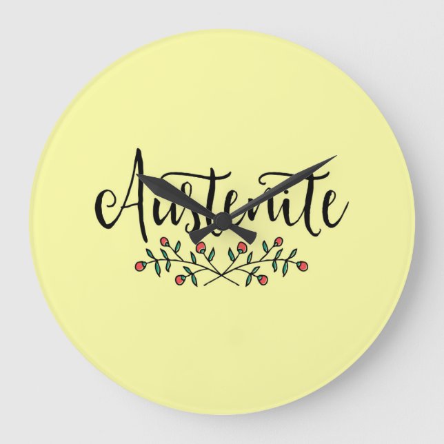 Jane Austen Yellow Floral Austenite Large Clock (Front)