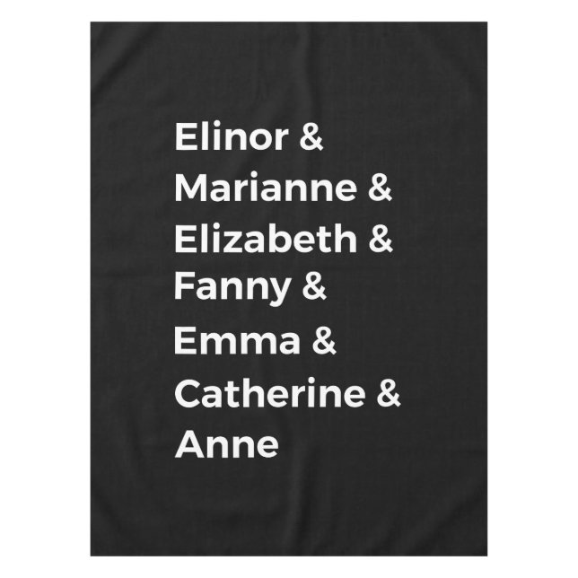 Jane Austen's Heroines I Tablecloth (Front)