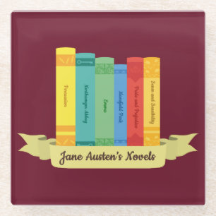 Jane Austen's Novels III Glass Coaster