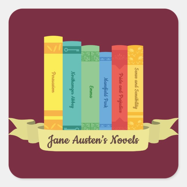 Jane Austen's Novels III Square Sticker (Front)