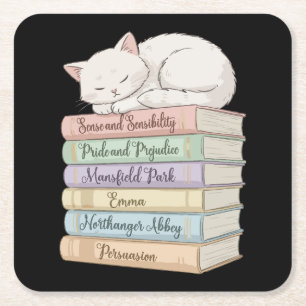 Jane Austen's Novels IX Square Paper Coaster