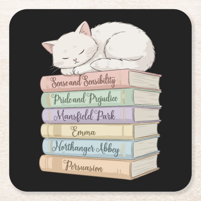 Jane Austen's Novels IX Square Paper Coaster (Front)