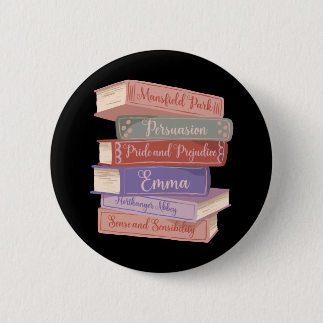 Jane Austen's Novels V 2 Inch Round Button (Front)