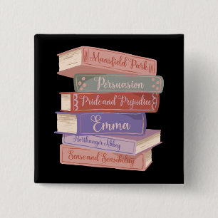 Jane Austen's Novels V 2 Inch Square Button