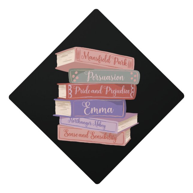Jane Austen's Novels V Graduation Cap Topper (Front)