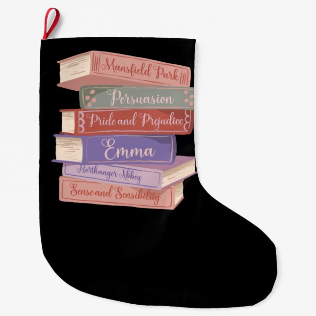 Jane Austen's Novels V Large Christmas Stocking (Front)