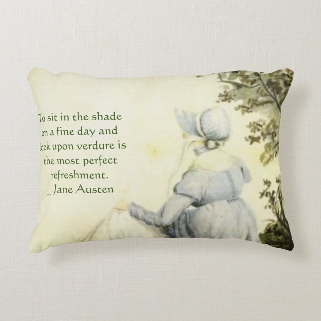 Jane Austen's Portrait +quote Accent Pillow (Front)
