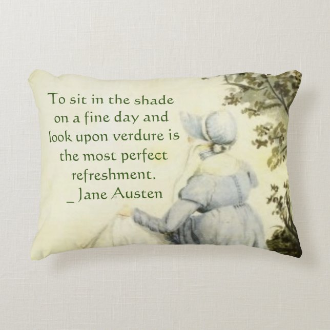 Jane Austen's Portrait +quote Accent Pillow (Front)