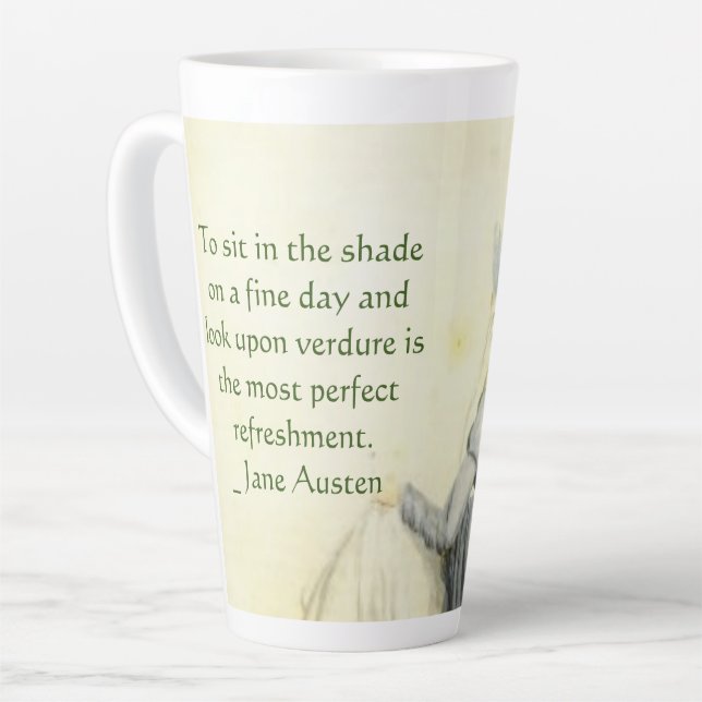 Jane Austen's Portrait +quote  Magnet Coffee Mug (Left Angle)