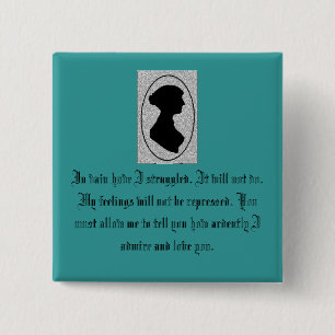 Jane Austen's Pride 2 Inch Square Button