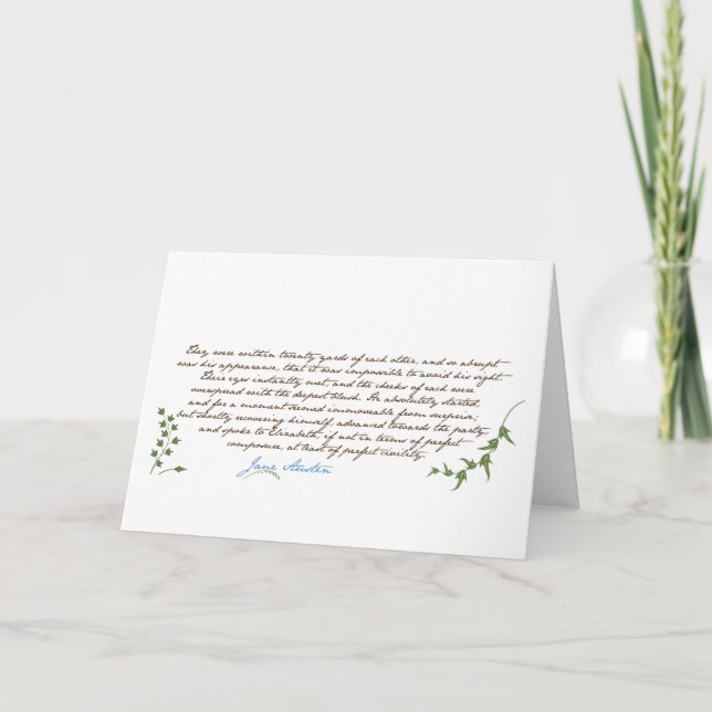Jane Austen's Pride & Prejudice Quote #1 Card (Front)