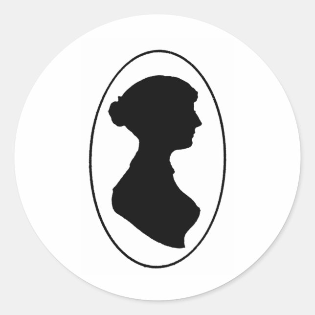 Jane Austen's Silhouette Classic Round Sticker (Front)