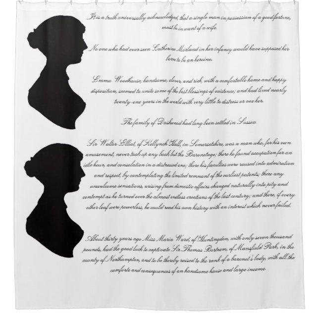 Jane Austen's silhouette & first novel lines (Front)