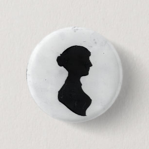 Jane Austen's Silhouette on a Keychain 1 Inch Round Button