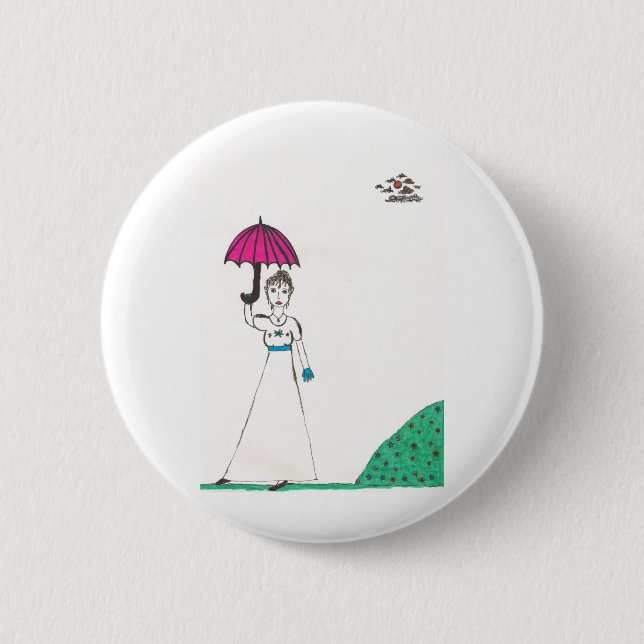 Jane austen's world 2 inch round button (Front)