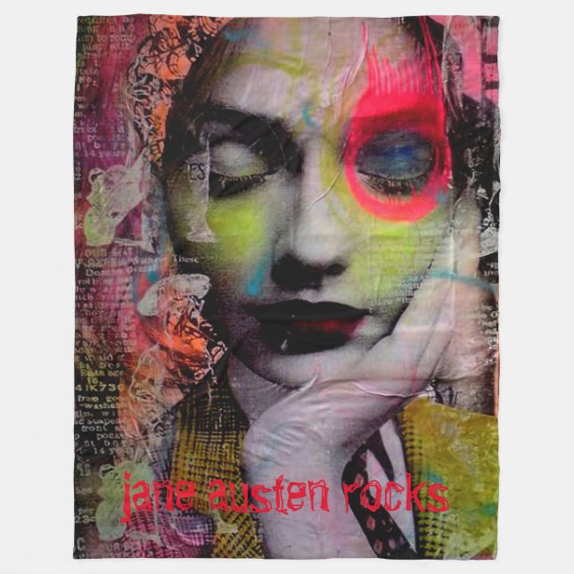 JANE AUSTIN ROCKS fleece throw (Front)