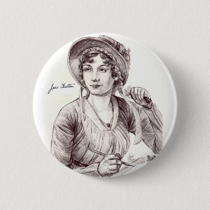 Jane Austin with a Smile 2 Inch Round Button