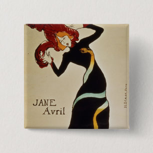 Jane Avril  1899 2 Inch Square Button