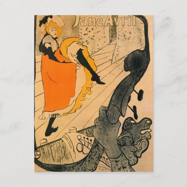Jane Avril by Toulouse-Lautrec Postcard (Front)