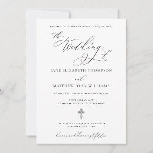 Jane Christian Wedding Invitation with RSVP