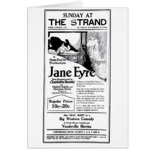 "Jane Eyre" 1922 cartes vintages d'annonce de film